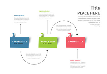 Colorful Three Step Infographic Layout