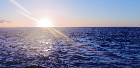 Windy blue sea