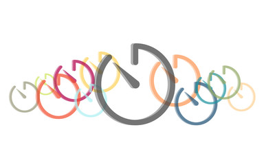 Viele bunte Stoppuhren