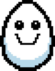 Smiling 8-Bit Cartoon Egg