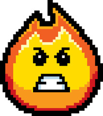 Angry 8-Bit Cartoon Flame