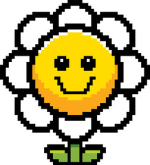 Smiling 8-Bit Cartoon Flower