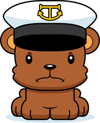 Cartoon Angry Boat Captain Bear