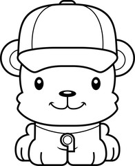 Cartoon Smiling Coach Bear