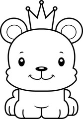 Cartoon Smiling Prince Bear