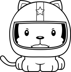 Cartoon Angry Race Car Driver Kitten