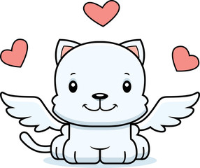 Obraz na płótnie Canvas Cartoon Smiling Cupid Kitten