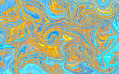 Blue and yellow abstract colorful wave creative background