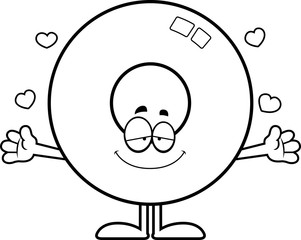 Obraz na płótnie Canvas Cartoon Doughnut Hug