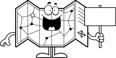 Cartoon Road Map Sign