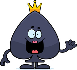 Cartoon Queen of Spades Waving