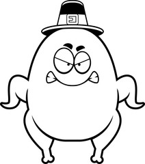 Angry Cartoon Turkey Pilgrim