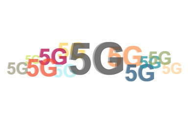 Viele bunte 5G-Symbole