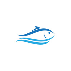 blue fish vector logo