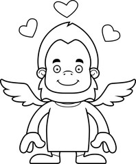 Cartoon Smiling Cupid Sasquatch