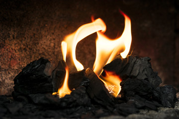 Charcoal embers ready for barbecue