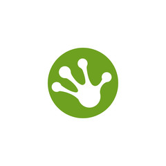 hand foot frog vector logo