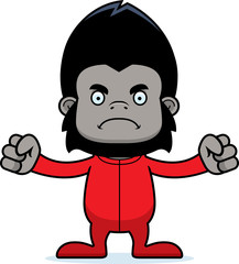Cartoon Angry Gorilla In Pajamas