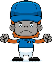Cartoon Angry Baseball Player Orangutan