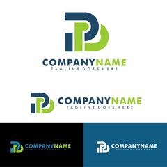 business logo letter P combination with D