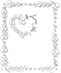Abstract image, tapestry,Valentine's Day,clover, cloverleaf,