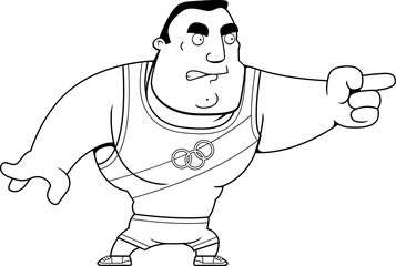 Cartoon Olympic Athlete Angry