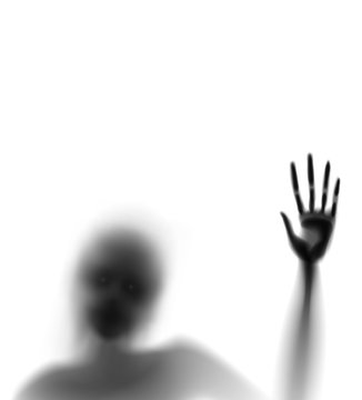 spooky diffuse silhouette hand and face vector editable