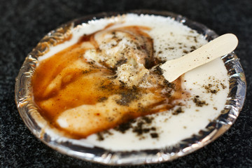 Close-up of dahi vada