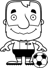 Cartoon Smiling Soccer Player Man