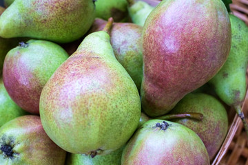 Raw Green Organic Pears. Ready to Eat.