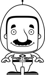 Cartoon Smiling Spaceman Man