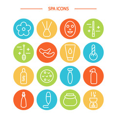 Spa icons set.