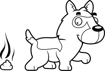 Cartoon German Shepherd Poop