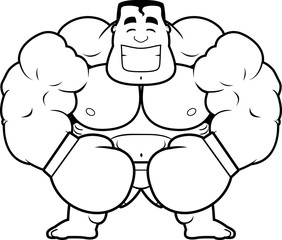 Cartoon Boxer Flexing