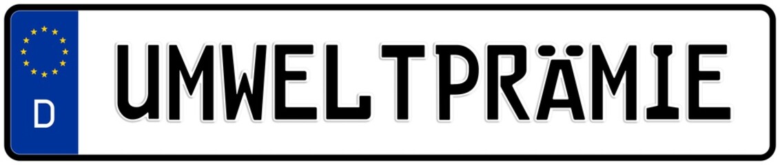 spkw27 SignPersonenKraftWagen spkw - Kennzeichen: Umweltprämie - Autokennzeichen - (Original-Verhältnis 520 X 110 mm) - banner xxl g5376