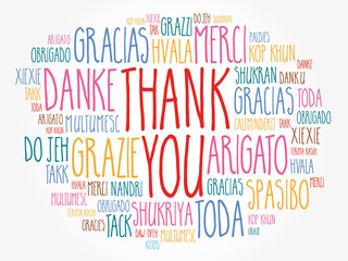Fototapeta premium Thank You word cloud in different languages, concept background