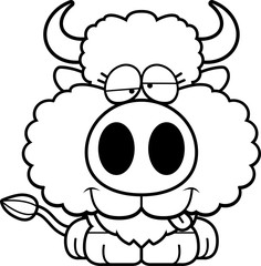 Fototapeta premium Cartoon Goofy Buffalo