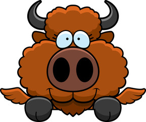 Cartoon Buffalo Wings Peeking