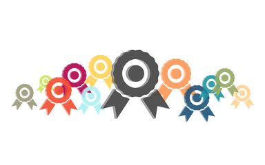 Viele bunte Medaillen