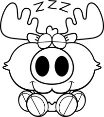 Cartoon Moose Napping