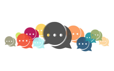 Viele bunte Sprechblasen