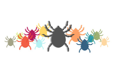 Viele bunte Zecken