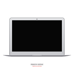 laptop grey color with blank black screen isolated on white background. stock vector illustration eps10