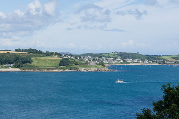 Fototapeta premium Coastline in Cornwall in the summertime with ocean views