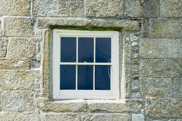 Fototapeta na wymiar Window frame on a castle in Cornwall