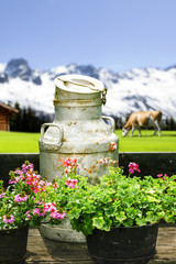 Milchkanne auf der Alm