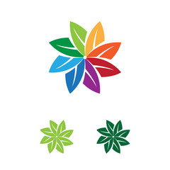 circle colorful leaf flower logo 