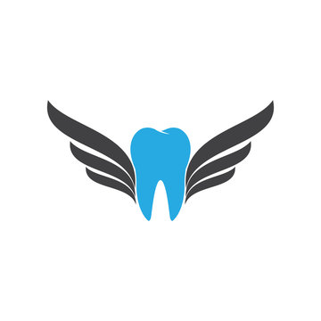 wing fly dental vector logo template