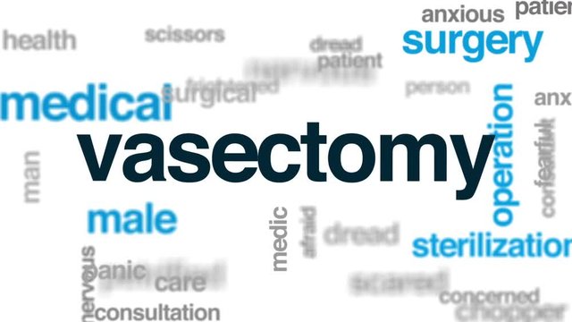 Vasectomy animated word cloud, text design animation.