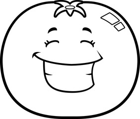Cartoon Tomato Grinning